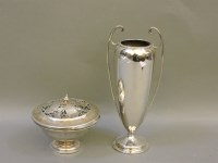 Lot 470 - A silver two handled vase