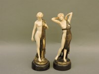 Lot 503 - A pair of Art Deco style semi robed ladies