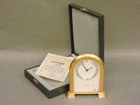 Lot 522 - A gold plated Luxor quartz mantel clock