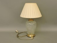 Lot 621 - A Waterford crystal table lamp