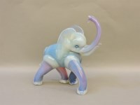 Lot 646 - A Murano glass hand blown figure of a trumpeting elephant