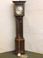 Lot 797 - A modern oak longcase clock