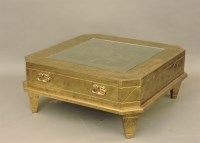 Lot 869 - A brass mounted square coffee table