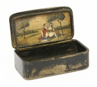 Lot 154 - An erotic papier mâché snuff box