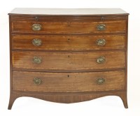 Lot 603 - A George III mahogany bow front chest of drawers