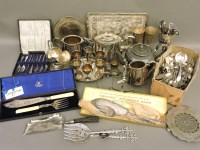 Lot 107 - A box of Victorian and later silver plate