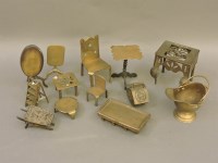 Lot 436 - Miniature brass furniture