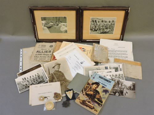 Lot 98 - A military archive relating to Lance Corporal L Mavers