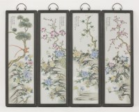 Lot 431 - A set of four porcelain panels