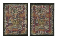 Lot 170 - An attractive pair of Embroidered Panels