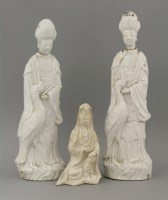 Lot 370 - A pair of blanc de Chine Guanyin