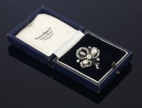 Lot 344 - A late Victorian diamond and pearl leaf brooch