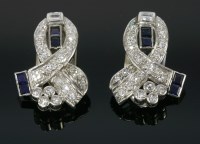 Lot 439 - A pair of late Art Deco white gold