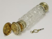 Lot 248 - A Victorian novelty silver gilt mounted cut glass double scent bottle/fob watch