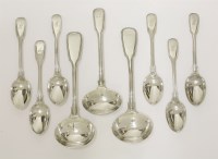 Lot 118 - A pair of William IV silver fiddle and thread pattern sauce ladles