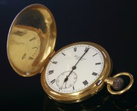 Lot 412 - An 18ct gold hunter pocket watch