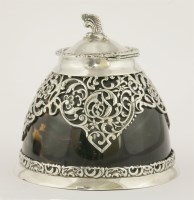 Lot 156 - A Victorian silver and tortoiseshell inkwell