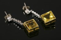 Lot 563 - A pair of 18ct yellow and white gold