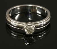 Lot 648 - A platinum single stone diamond ring