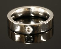 Lot 663 - An 18ct white gold single stone diamond band ring by Mappin and Webb