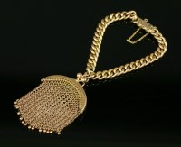 Lot 389 - A late Victorian gold bracelet and coin purse