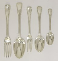 Lot 192 - A Victorian silver old english thread pattern flatware service