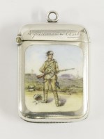 Lot 244 - A ‘Boer War Interest’ silver and enamel vesta case