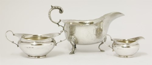 Lot 57 - A silver sauce boat