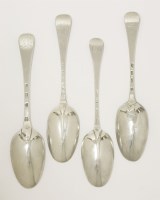 Lot 197 - Four George I/II silver hanoverian pattern tablespoons