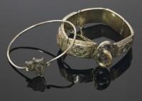 Lot 373 - A Scottish silver hardstone bracelet