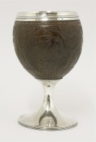 Lot 134 - A George III silver-mounted coconut cup