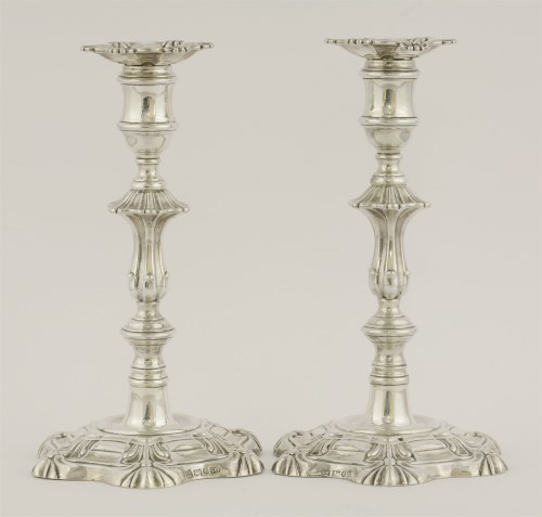 Lot 35 - A pair of Victorian silver candlesticks