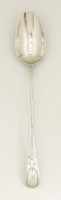 Lot 42 - A George III silver old english pattern basting spoon
