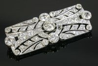 Lot 440 - An Art Deco diamond set plaque brooch