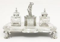 Lot 53 - A Victorian silver inkstand