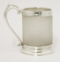 Lot 69 - A Victorian silver-mounted glass mug