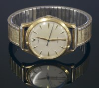 Lot 475 - A gentlemen's 9ct gold Rolex Precision mechanical strap watch