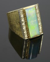 Lot 500 - An opal and diamond gold ring