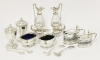 Lot 139 - A collection of George III/modern silver condiments
