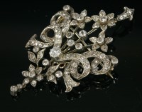 Lot 341 - A cased late Victorian diamond set brooch pendant