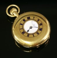 Lot 423 - A cased 18ct gold half hunter pocket watch