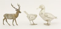 Lot 239 - Three modern silver models of animals