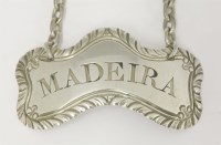 Lot 282 - A George III silver ‘madeira’ wine label