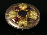 Lot 391 - A Victorian gold oval brooch