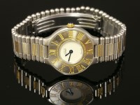 Lot 631 - A ladies' bicolour Must de Cartier 21 quartz bracelet watch