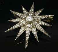 Lot 345 - A late Victorian diamond set India Star brooch/pendant