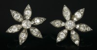 Lot 354 - A pair of early Victorian diamond set flower heads