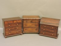 Lot 652 - Three miniature apprentice mahogany items