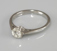 Lot 1002 - An 18ct white gold single stone diamond ring