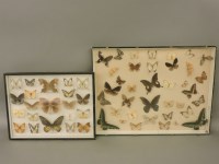 Lot 1573 - Two framed collections of British butterflies